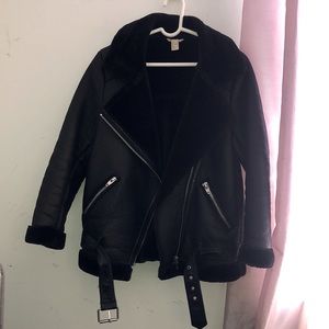 H&M black aviator jacket